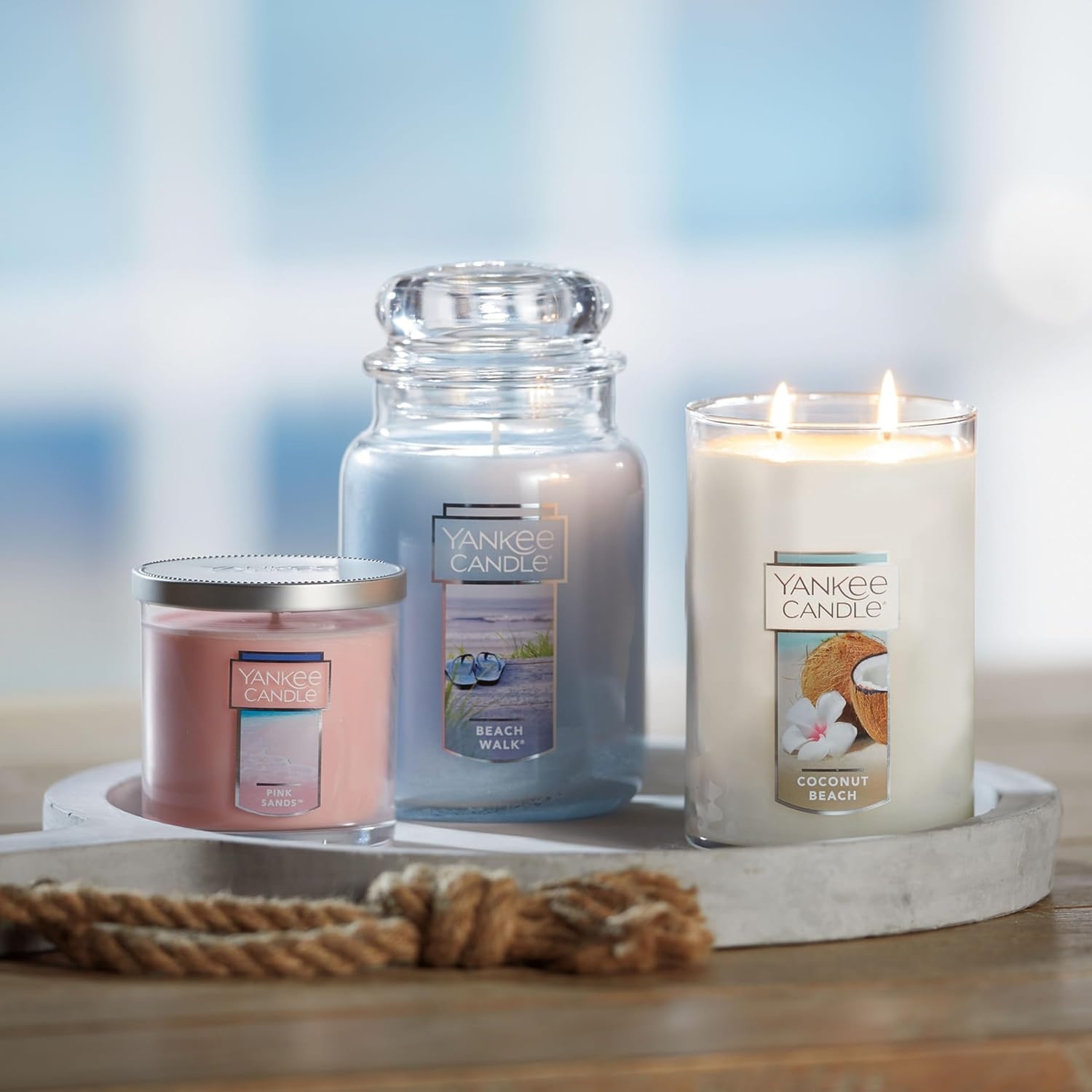 image:imageYankee Candle Beach Walk Scented Classic 22oz Large Jar Single Wick Candle Over 110 Hours of Burn Time Multicolored