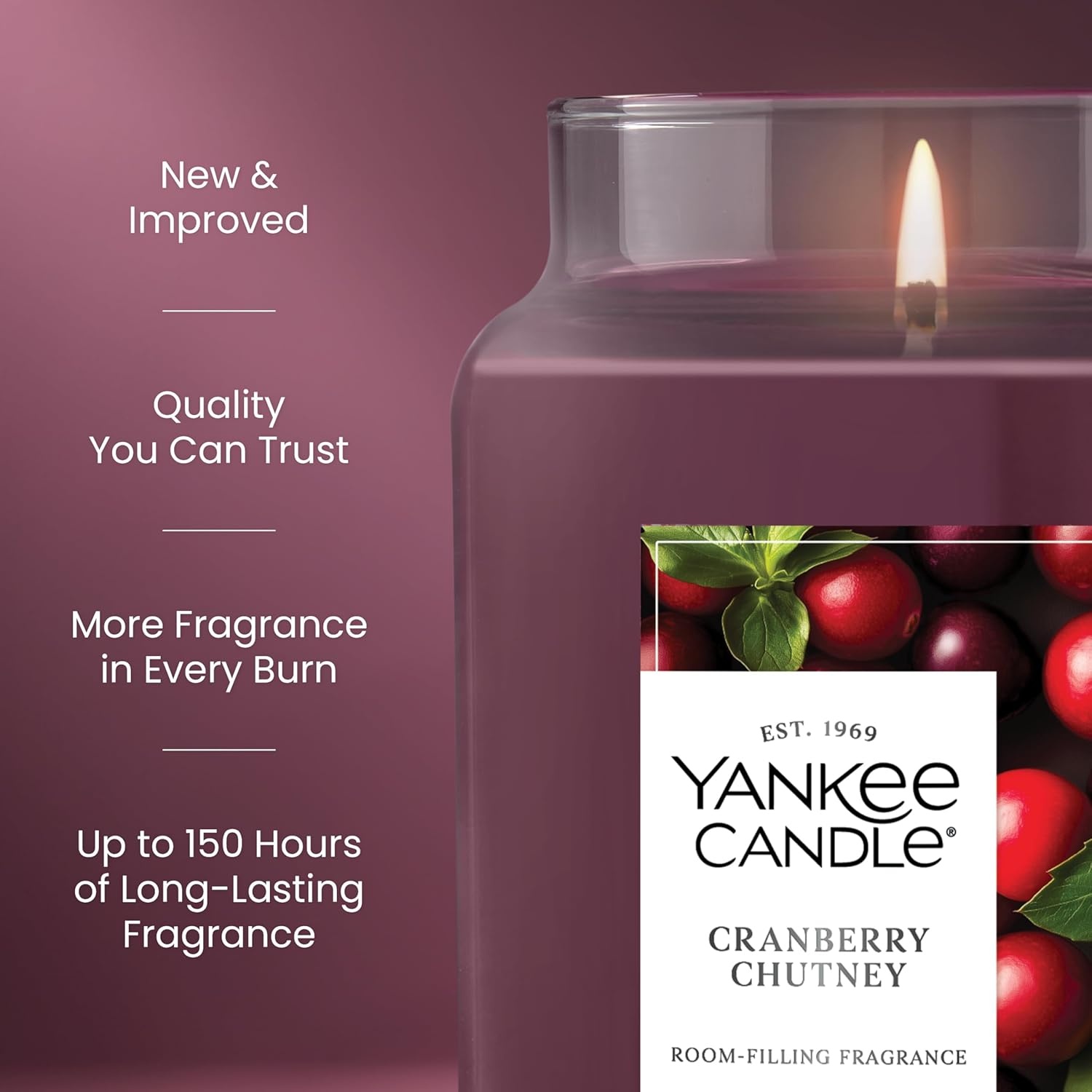 image:imageYankee Candle Black Cherry Scented Candle 22oz Large Jar with up to 150 Hour Burn Time GiftableCranberry Chutney