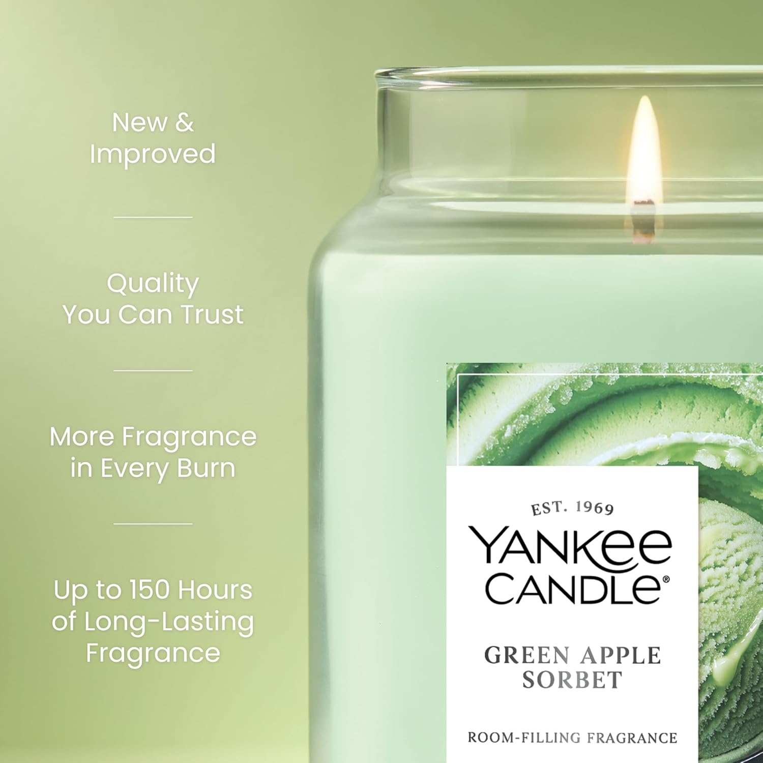image:imageYankee Candle Black Cherry Scented Candle 22oz Large Jar with up to 150 Hour Burn Time GiftableGreen Apple Sorbet