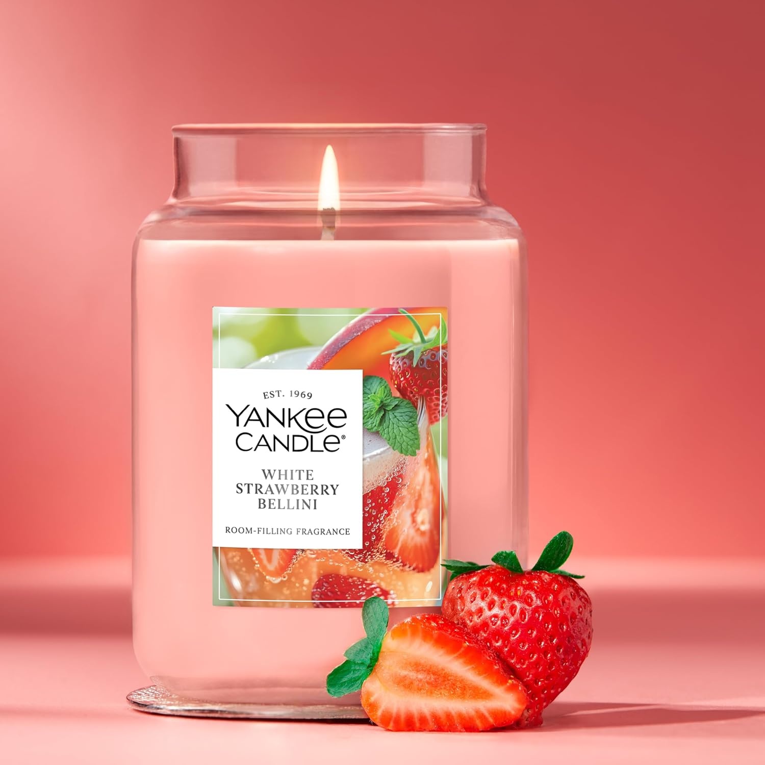 image:imageYankee Candle Black Cherry Scented Candle 22oz Large Jar with up to 150 Hour Burn Time GiftableWhite Strawberry Bellini