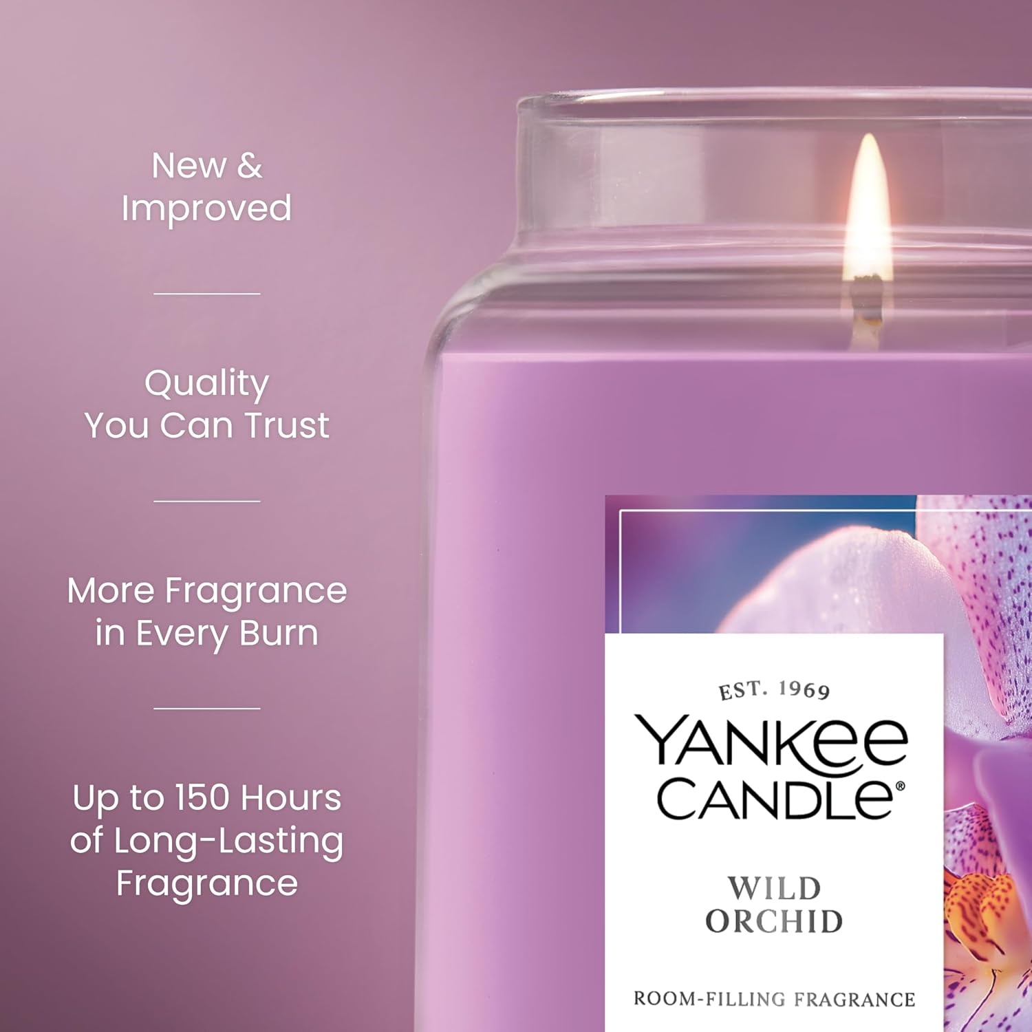 image:imageYankee Candle Black Cherry Scented Candle 22oz Large Jar with up to 150 Hour Burn Time GiftableWild Orchid