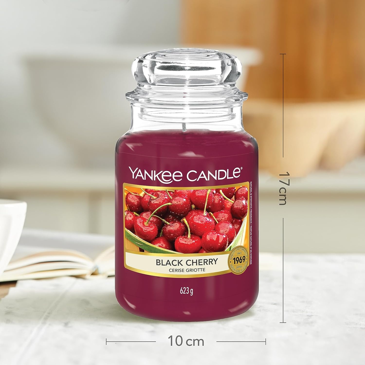 image:imageYankee Candle Black Cherry Scented Classic 22oz Large Jar Single Wick Candle Over 110 Hours of Burn Time Ideal for Home Dcor and GiftingBlack Cherry