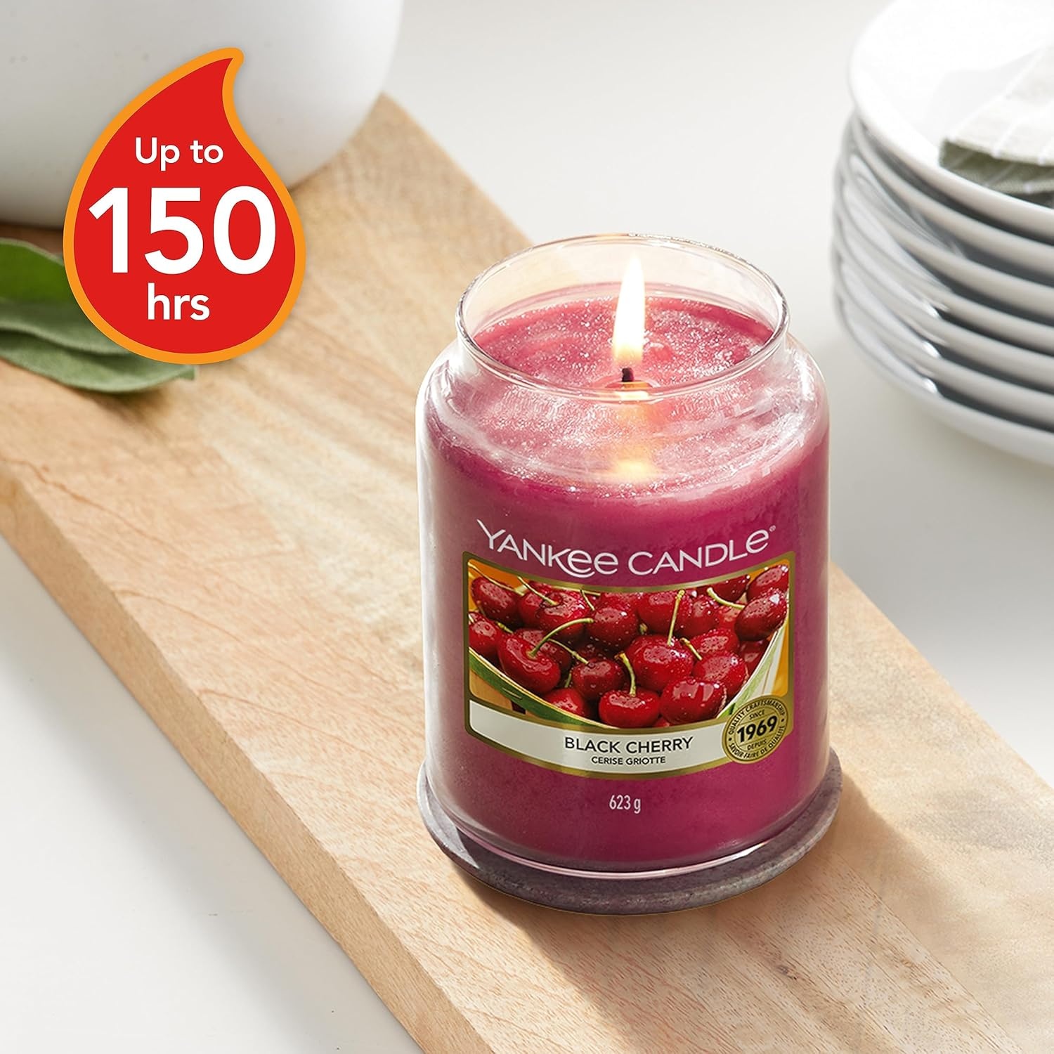 image:imageYankee Candle Black Cherry Scented Classic 22oz Large Jar Single Wick Candle Over 110 Hours of Burn Time Ideal for Home Dcor and GiftingBlack Cherry