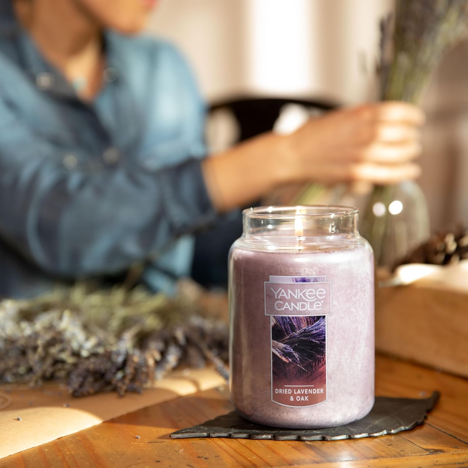 image:imageYankee Candle Black Cherry Scented Classic 22oz Large Jar Single Wick Candle Over 110 Hours of Burn Time Ideal for Home Dcor and GiftingDried Lavender Oak