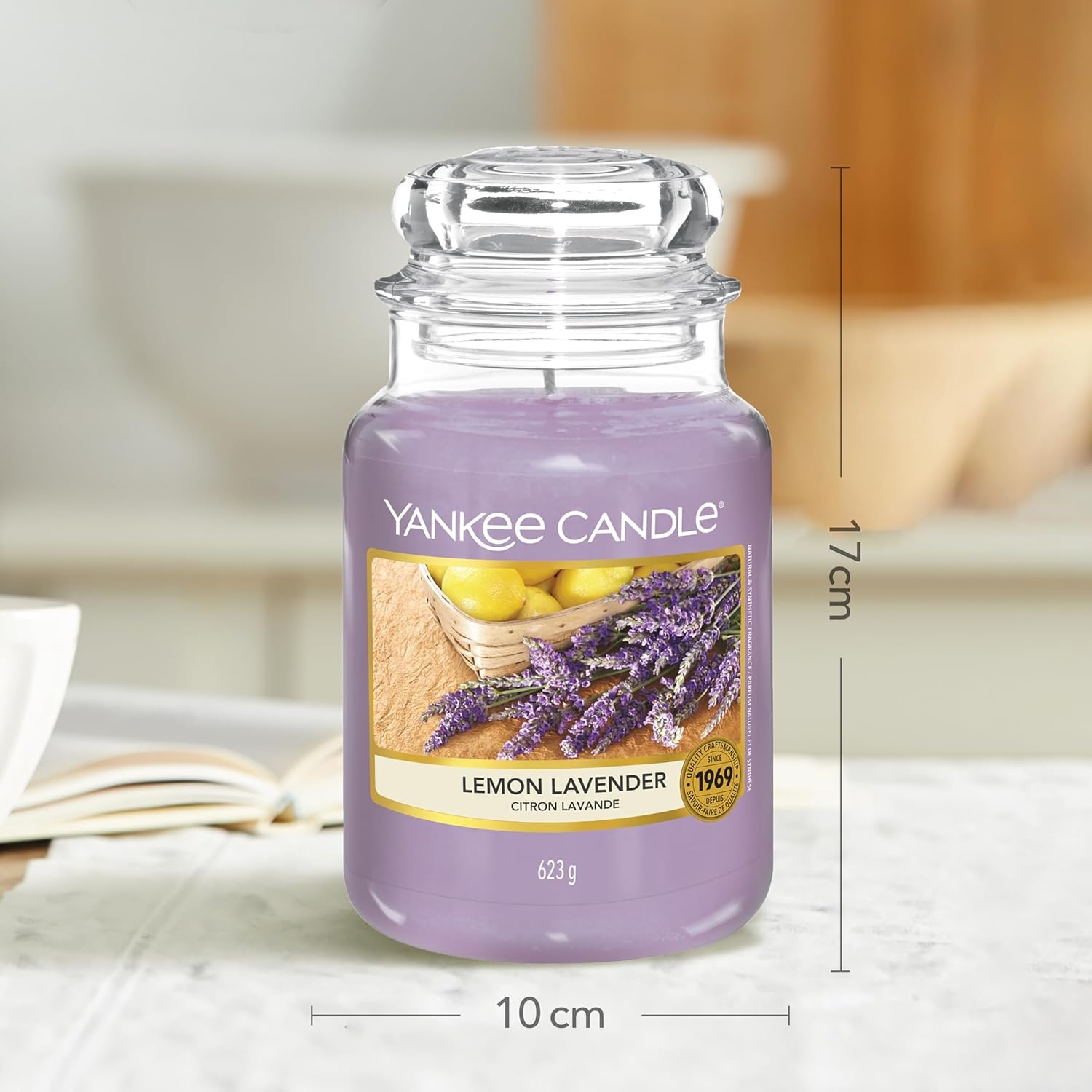 image:imageYankee Candle Black Cherry Scented Classic 22oz Large Jar Single Wick Candle Over 110 Hours of Burn Time Ideal for Home Dcor and GiftingLemon Lavender