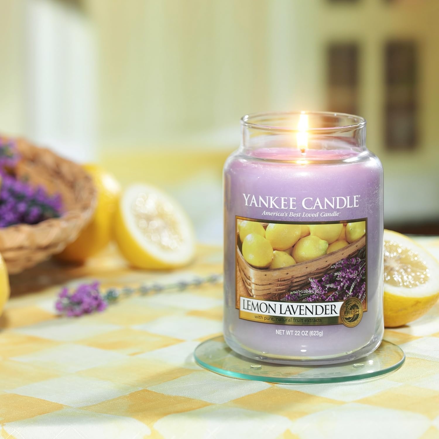 image:imageYankee Candle Black Cherry Scented Classic 22oz Large Jar Single Wick Candle Over 110 Hours of Burn Time Ideal for Home Dcor and GiftingLemon Lavender