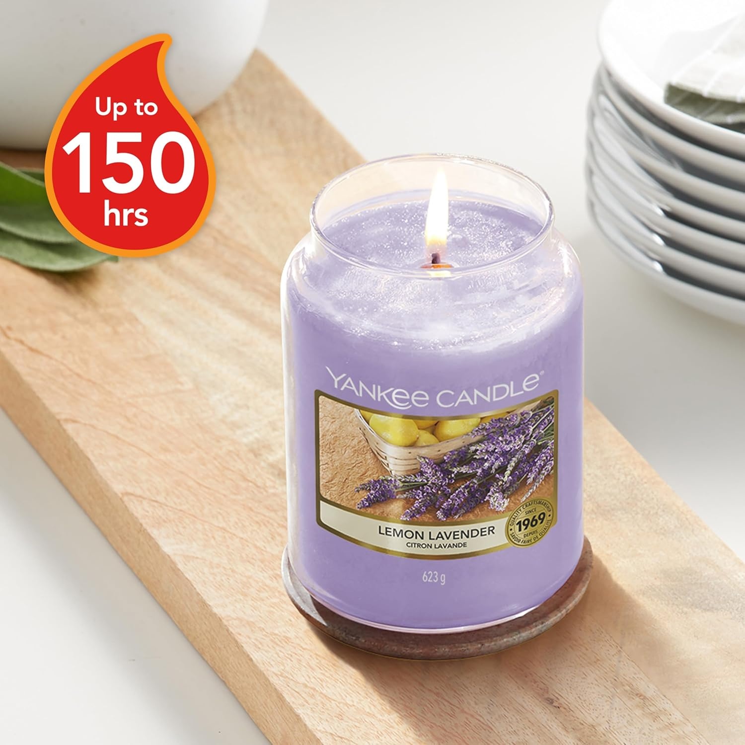 image:imageYankee Candle Black Cherry Scented Classic 22oz Large Jar Single Wick Candle Over 110 Hours of Burn Time Ideal for Home Dcor and GiftingLemon Lavender