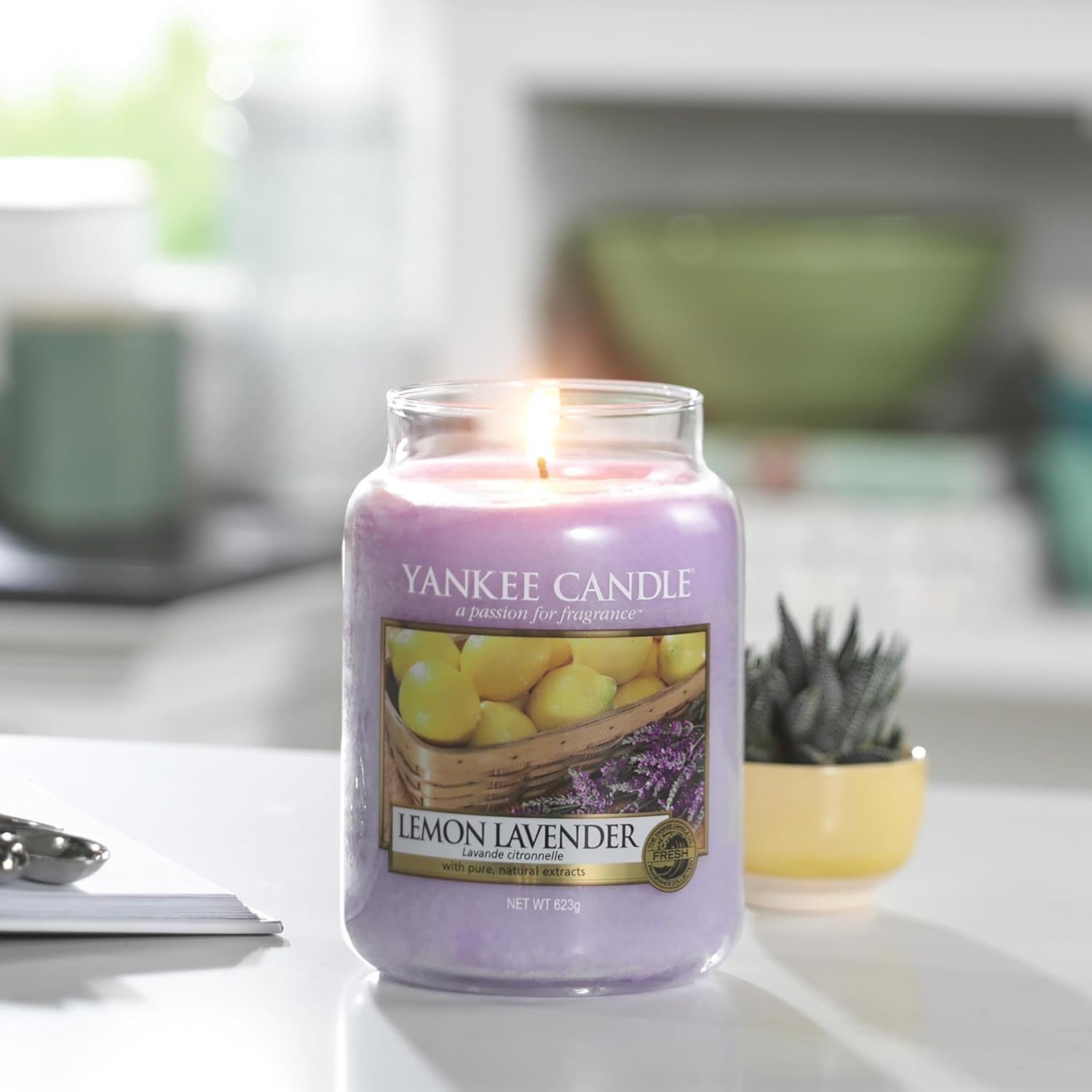 image:imageYankee Candle Black Cherry Scented Classic 22oz Large Jar Single Wick Candle Over 110 Hours of Burn Time Ideal for Home Dcor and GiftingLemon Lavender