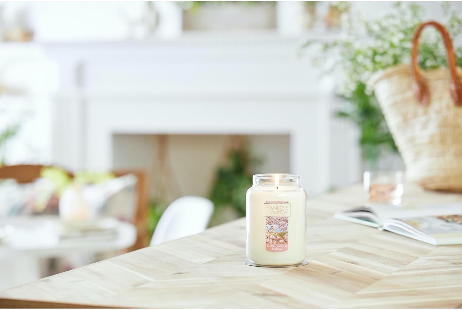 image:imageYankee Candle Black Cherry Scented Classic 22oz Large Jar Single Wick Candle Over 110 Hours of Burn Time Ideal for Home Dcor and GiftingSakura Blossom Festival