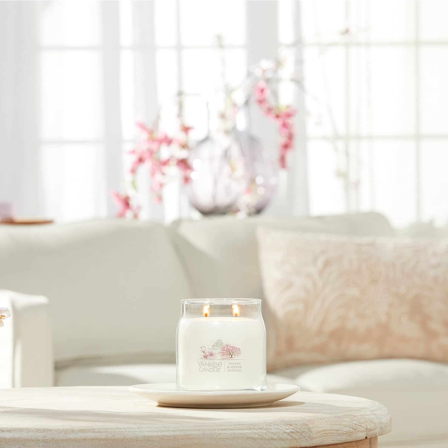 image:imageYankee Candle Black Cherry Scented Classic 22oz Large Jar Single Wick Candle Over 110 Hours of Burn Time Ideal for Home Dcor and GiftingSakura Blossom Festival