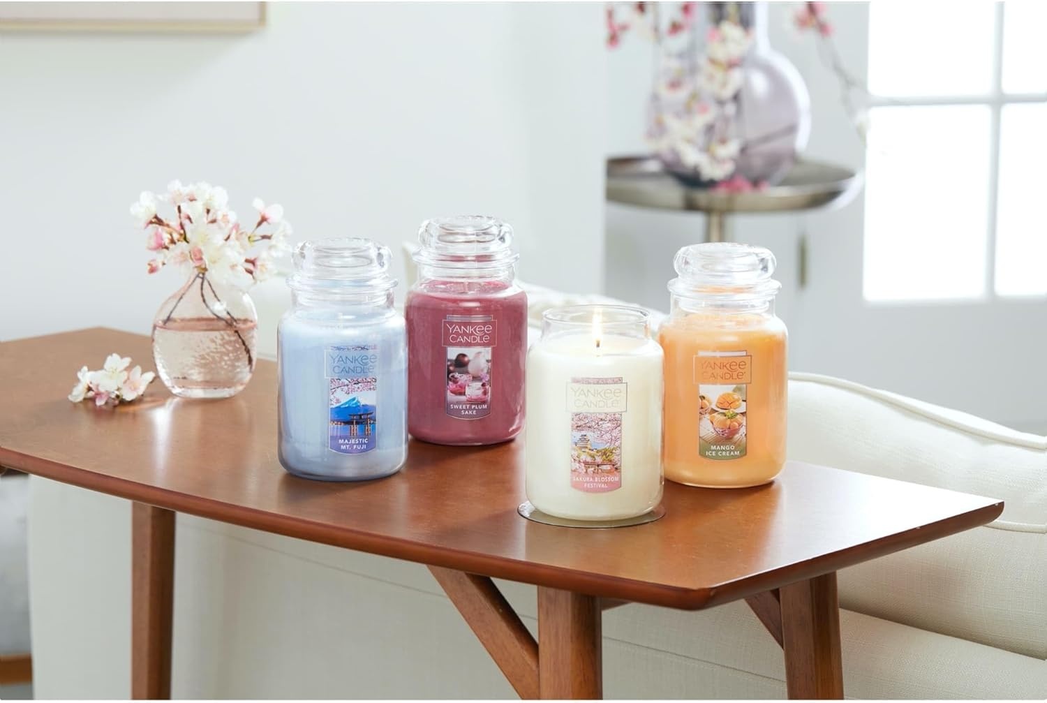 image:imageYankee Candle Black Cherry Scented Classic 22oz Large Jar Single Wick Candle Over 110 Hours of Burn Time Ideal for Home Dcor and GiftingSakura Blossom Festival
