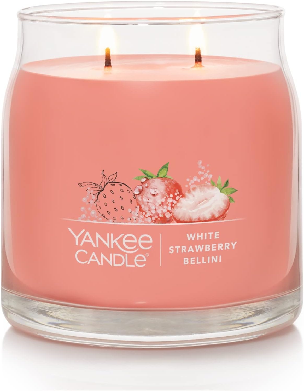 image:imageYankee Candle Black Cherry Scented Classic 22oz Large Jar Single Wick Candle Over 110 Hours of Burn Time Ideal for Home Dcor and GiftingWhite Strawberry Bellini