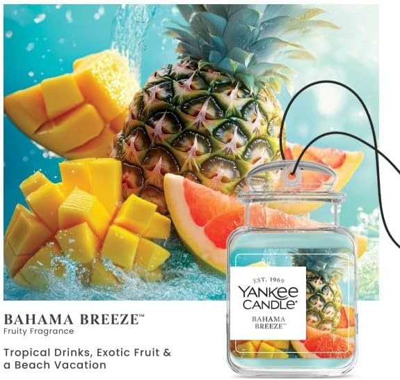 image:imageYankee Candle Car Jar Ultimate Air Freshener Hanging Car Freshener Long Lasting Car Fragrance Bahama Breeze Pack of 1Bahama Breeze