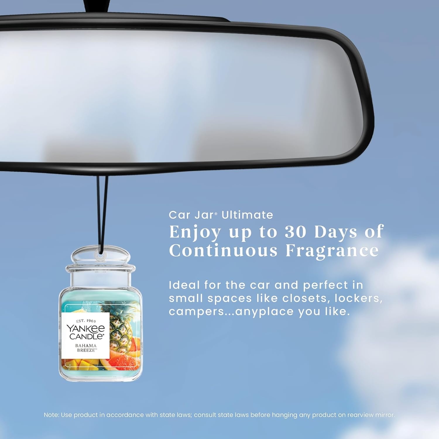 image:imageYankee Candle Car Jar Ultimate Air Freshener Hanging Car Freshener Long Lasting Car Fragrance Bahama Breeze Pack of 1Bahama Breeze