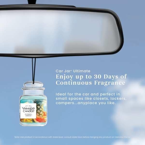image:imageYankee Candle Car Jar Ultimate Air Freshener Hanging Car Freshener Long Lasting Car Fragrance Bahama Breeze Pack of 1Bahama Breeze