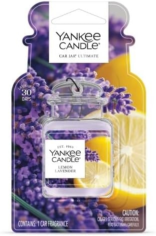 image:imageYankee Candle Car Jar Ultimate Air Freshener Hanging Car Freshener Long Lasting Car Fragrance Bahama Breeze Pack of 1Lemon Lavender