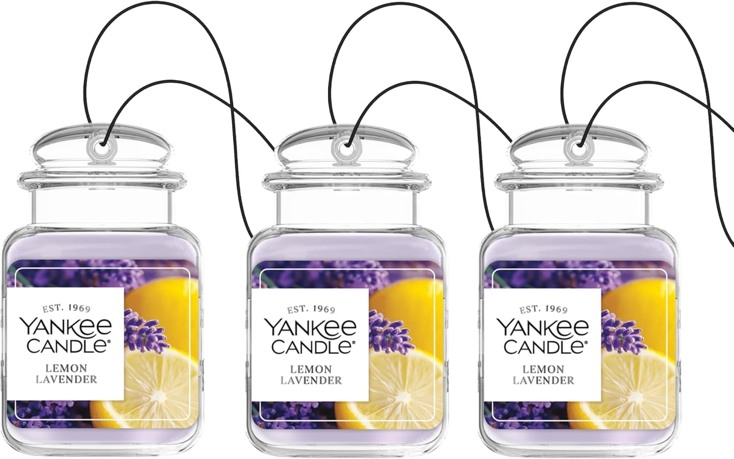 image:imageYankee Candle Car Jar Ultimate Air Freshener Hanging Car Freshener Long Lasting Car Fragrance Bahama Breeze Pack of 1Lemon Lavender