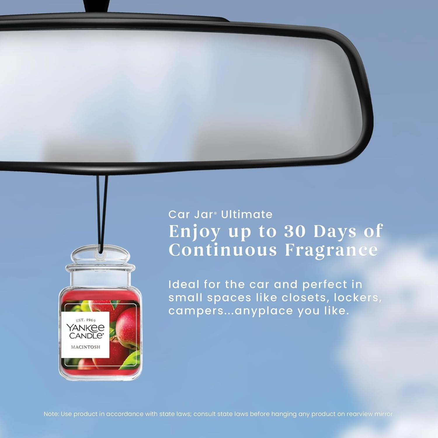 image:imageYankee Candle Car Jar Ultimate Air Freshener Hanging Car Freshener Long Lasting Car Fragrance Bahama Breeze Pack of 1Macintosh