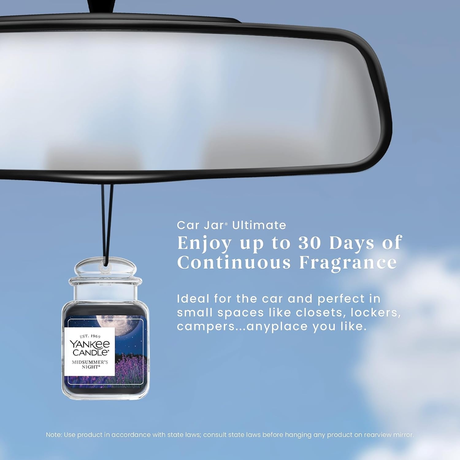 image:imageYankee Candle Car Jar Ultimate Air Freshener Hanging Car Freshener Long Lasting Car Fragrance Bahama Breeze Pack of 1MidSummers Night
