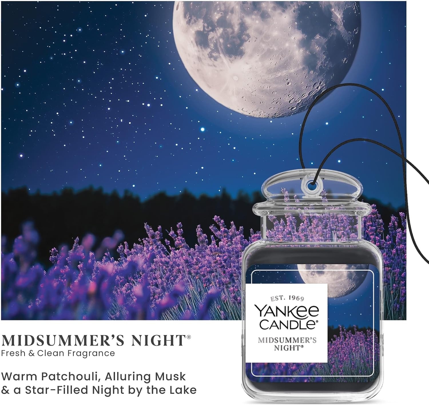 image:imageYankee Candle Car Jar Ultimate Air Freshener Hanging Car Freshener Long Lasting Car Fragrance Bahama Breeze Pack of 1MidSummers Night