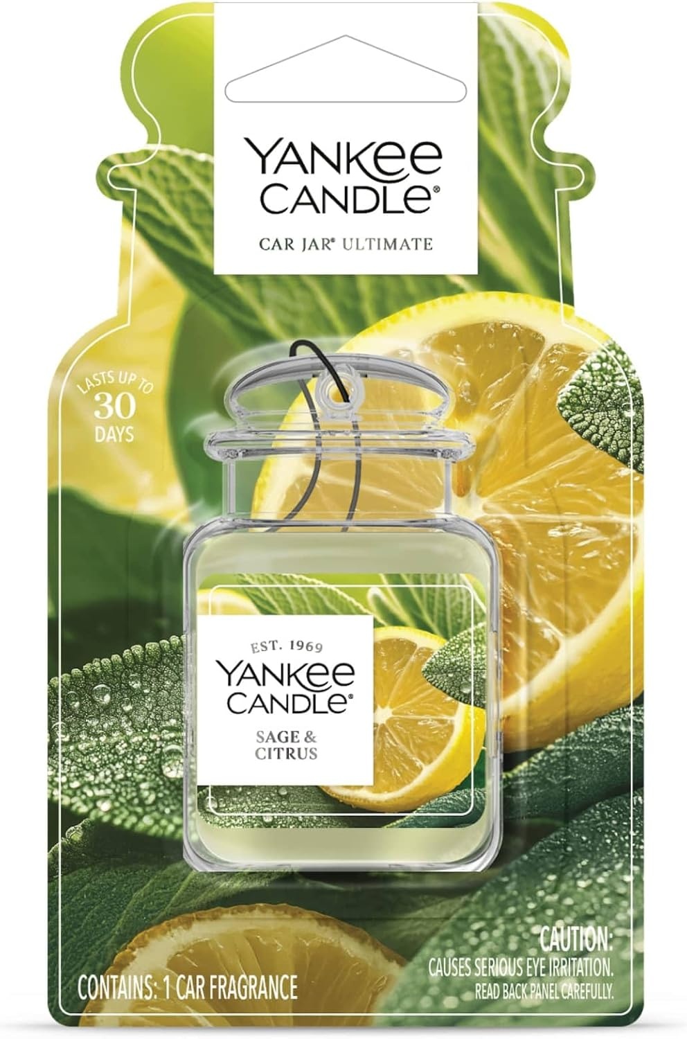 image:imageYankee Candle Car Jar Ultimate Air Freshener Hanging Car Freshener Long Lasting Car Fragrance Bahama Breeze Pack of 1Sage Citrus