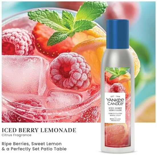 image:imageYankee Candle Concentrated Room Spray Air Freshener Instant Home Fragrance Odor Eliminating Spray Iced Berry Lemonade Pack of 3Iced Berry Lemonade