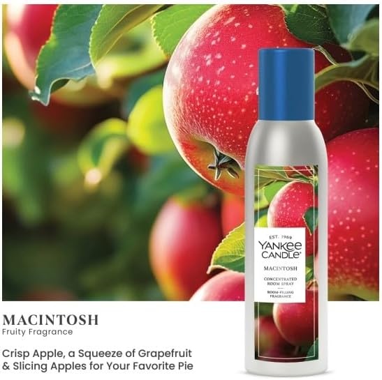 image:imageYankee Candle Concentrated Room Spray Air Freshener Instant Home Fragrance Odor Eliminating Spray Macintosh Pack of 3Macintosh