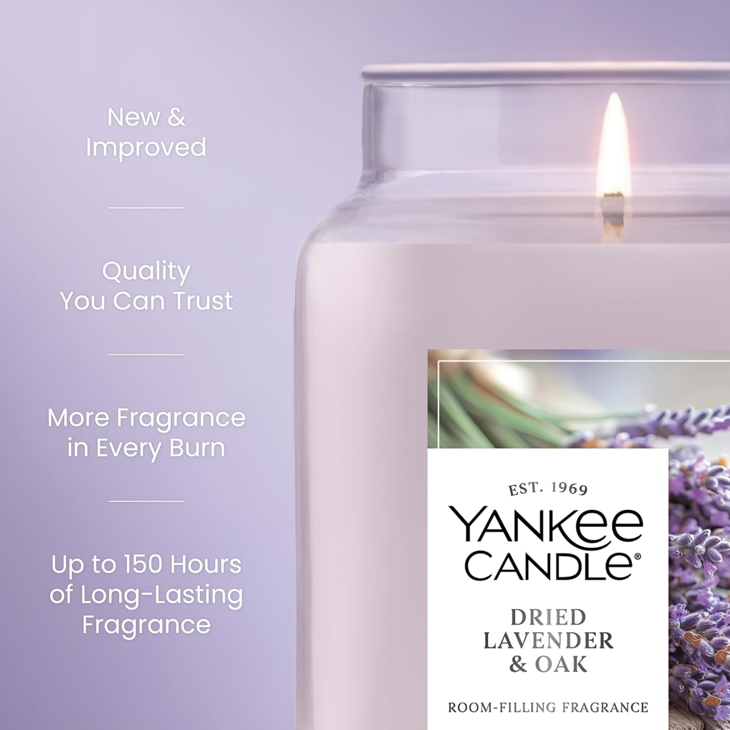 image:imageYankee Candle Dried Lavender amp Oak Scented Candle 22oz Large Jar with up to 150 Hour Burn Time Giftable BirthdaysDried Lavender Oak