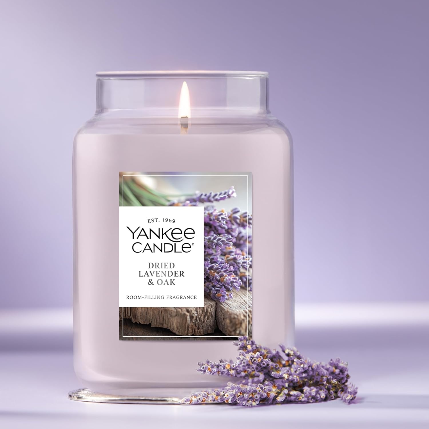 image:imageYankee Candle Dried Lavender amp Oak Scented Candle 22oz Large Jar with up to 150 Hour Burn Time Giftable BirthdaysDried Lavender Oak