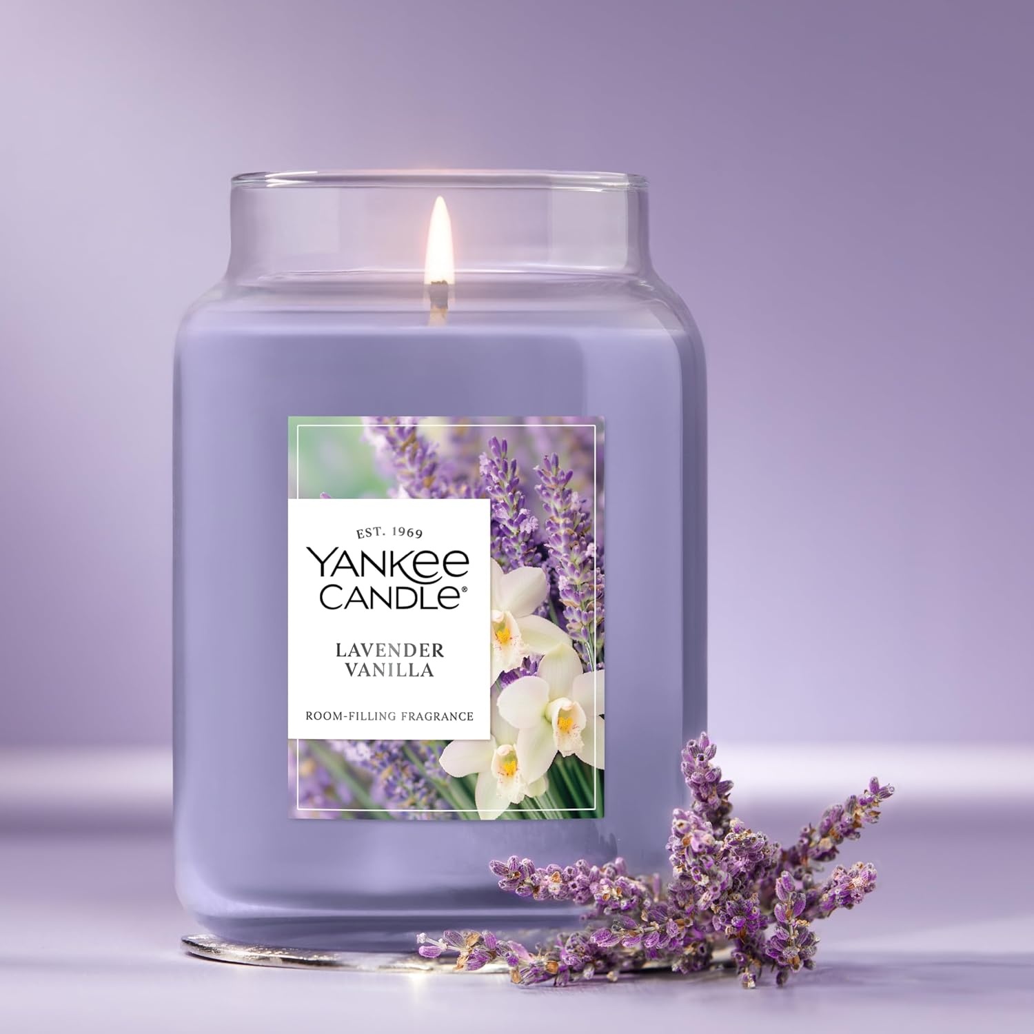 image:imageYankee Candle Dried Lavender amp Oak Scented Candle 22oz Large Jar with up to 150 Hour Burn Time Giftable BirthdaysLavender Vanilla