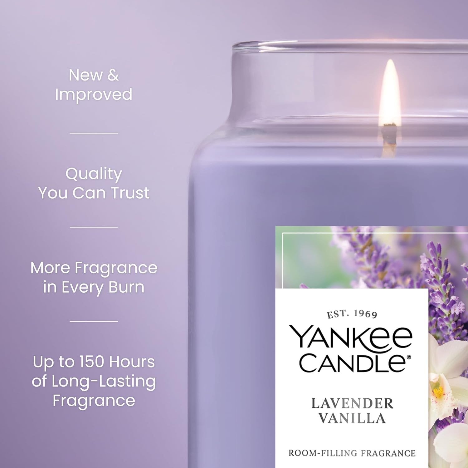 image:imageYankee Candle Dried Lavender amp Oak Scented Candle 22oz Large Jar with up to 150 Hour Burn Time Giftable BirthdaysLavender Vanilla