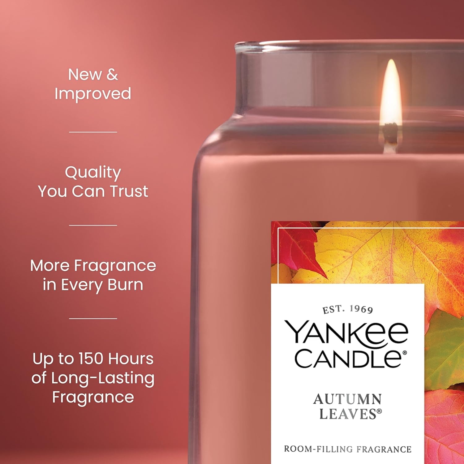 image:imageYankee Candle Home Sweet Home Scented Candle 22oz Large Jar Up to 150 Hour Burn Time GiftableAutumn Leaves