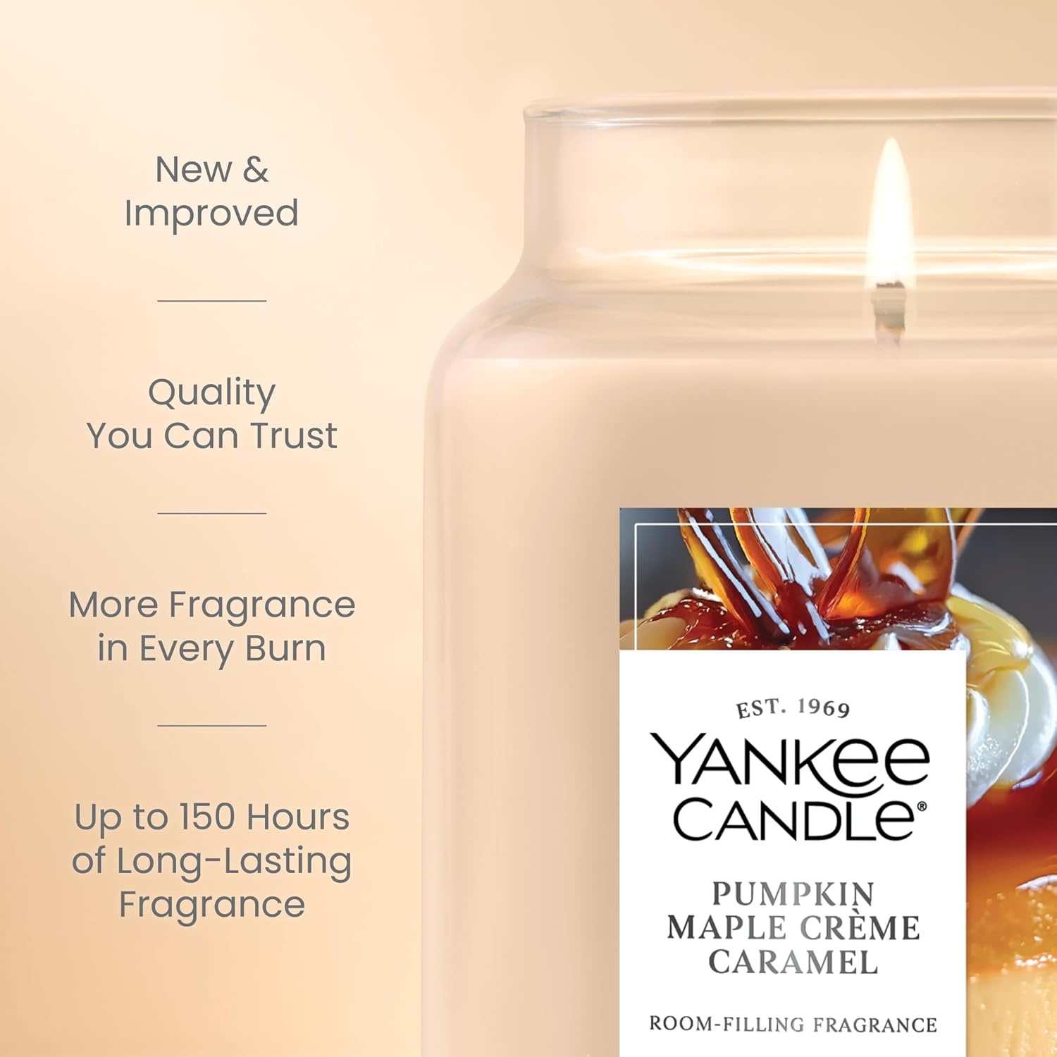 image:imageYankee Candle Home Sweet Home Scented Candle 22oz Large Jar Up to 150 Hour Burn Time GiftablePumpkin Maple Creme Caramel