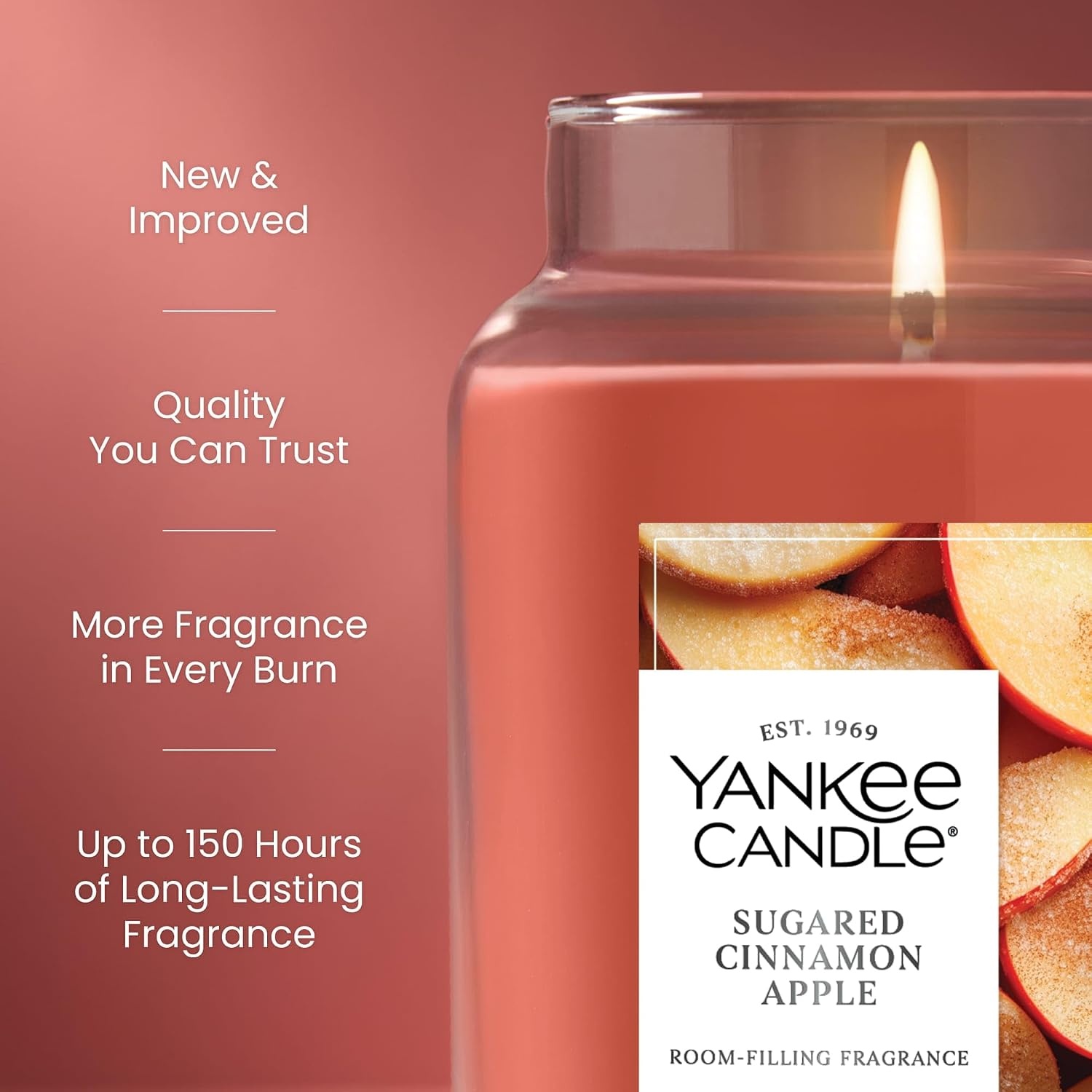 image:imageYankee Candle Home Sweet Home Scented Candle 22oz Large Jar Up to 150 Hour Burn Time GiftableSugared Cinnamon Apple