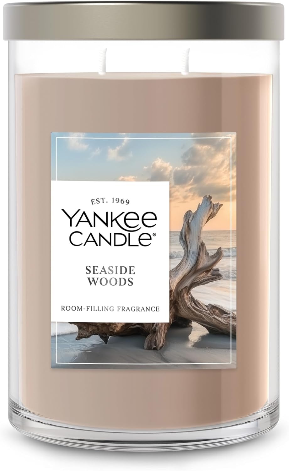 image:imageYankee Candle Large Tumbler Scented Candle with up to 80 Hour Burn Time Premium Plant Wax Blend for Consistent Burn 20 oz Tumbler Candle with Room Filling Fragrance Coconut BeachSeaside Woods