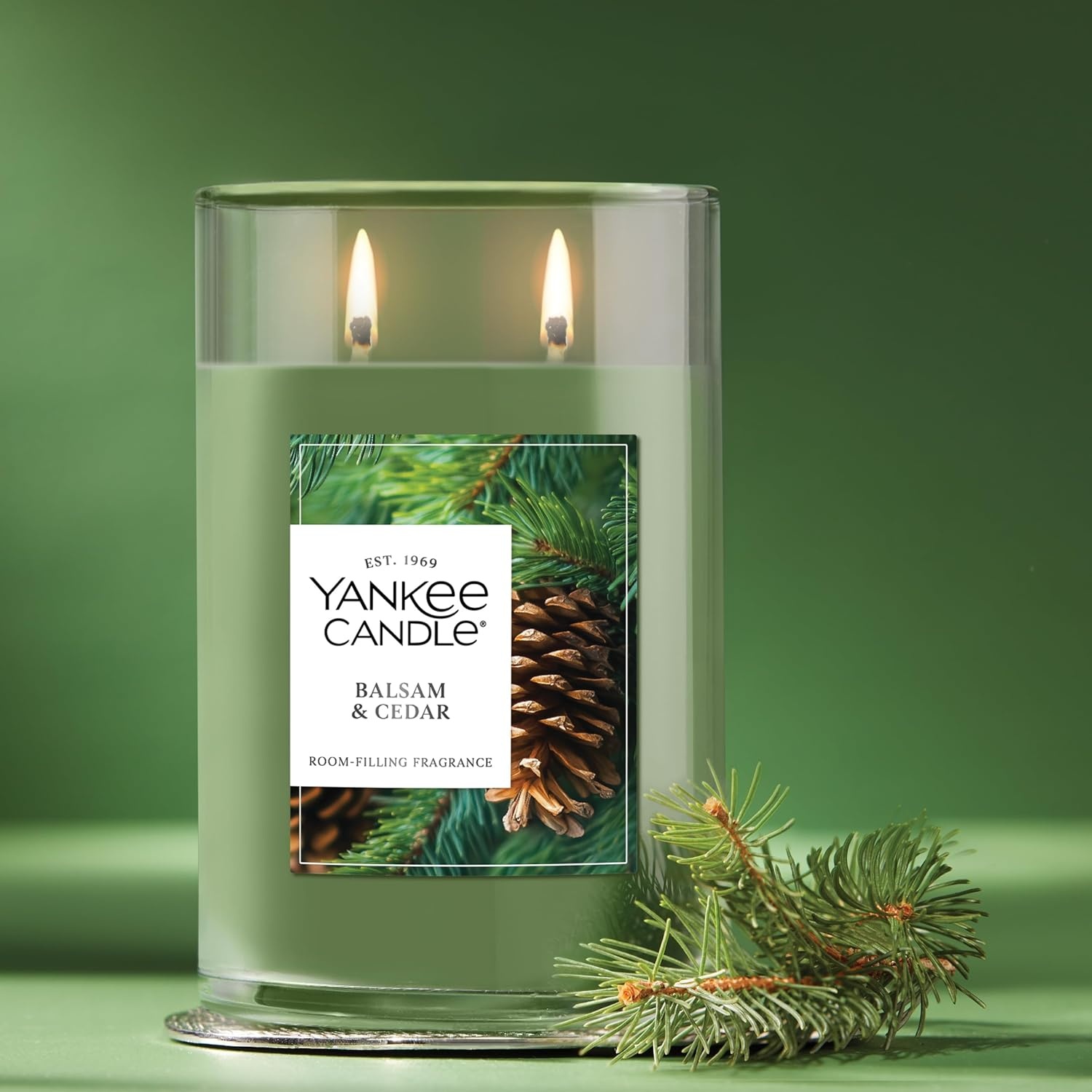 image:imageYankee Candle Large Tumbler Scented Candle with up to 80 Hour Burn Time Premium Plant Wax Blend for Consistent Burn 20 oz Tumbler Candle with Room Filling Fragrance Balsam amp CedarBalsam Cedar