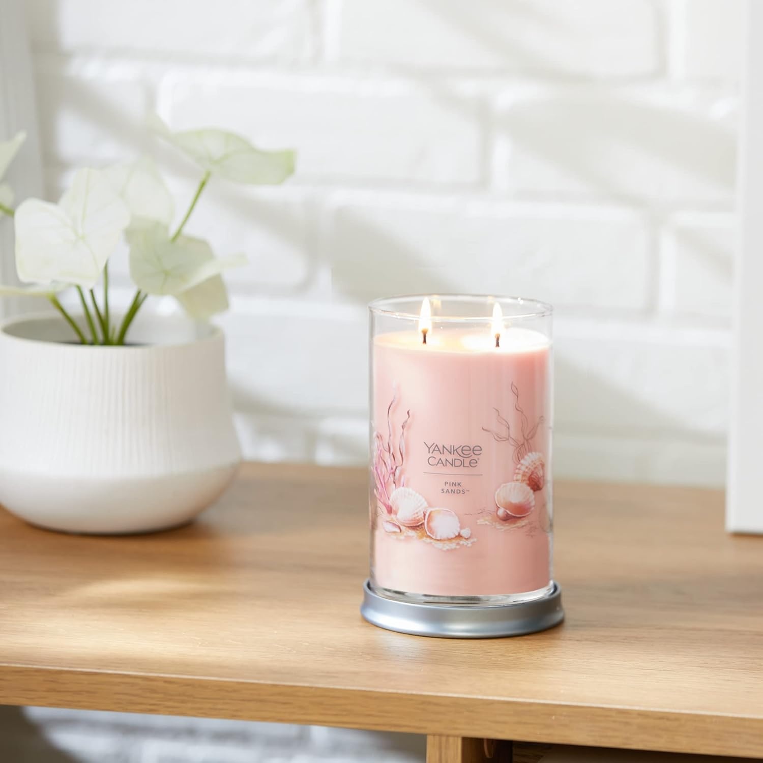 image:imageYankee Candle Large Tumbler Scented Candle with up to 80 Hour Burn Time Premium Plant Wax Blend for Consistent Burn 20 oz Tumbler Candle with Room Filling Fragrance Coconut BeachPink Sands
