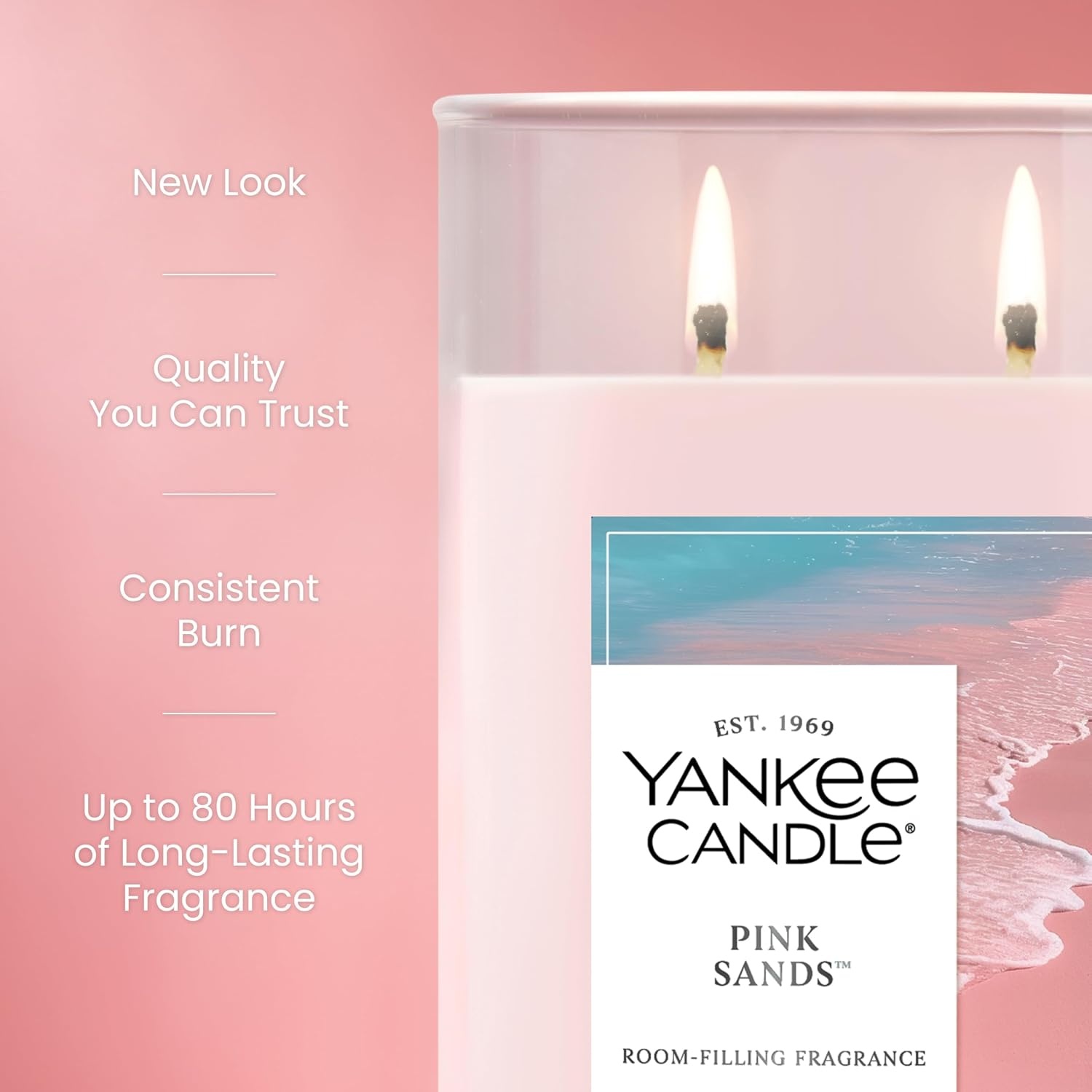 image:imageYankee Candle Large Tumbler Scented Candle with up to 80 Hour Burn Time Premium Plant Wax Blend for Consistent Burn 20 oz Tumbler Candle with Room Filling Fragrance Coconut BeachPink Sands