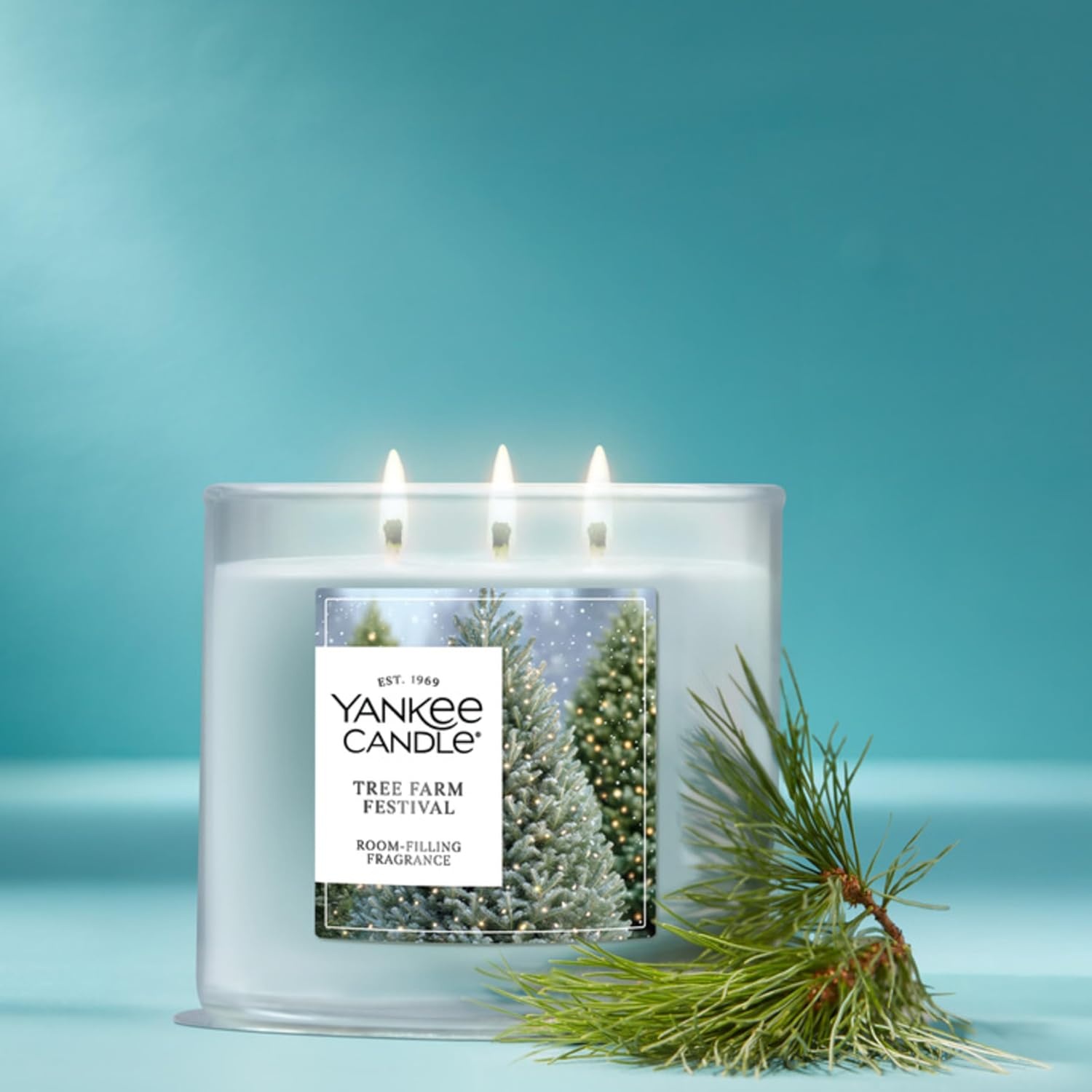 image:imageYankee Candle Large Tumbler Scented Candle with up to 80 Hour Burn Time Premium Plant Wax Blend for Consistent Burn 20 oz Tumbler Candle with Room Filling Fragrance Balsam amp CedarTree Farm Festival