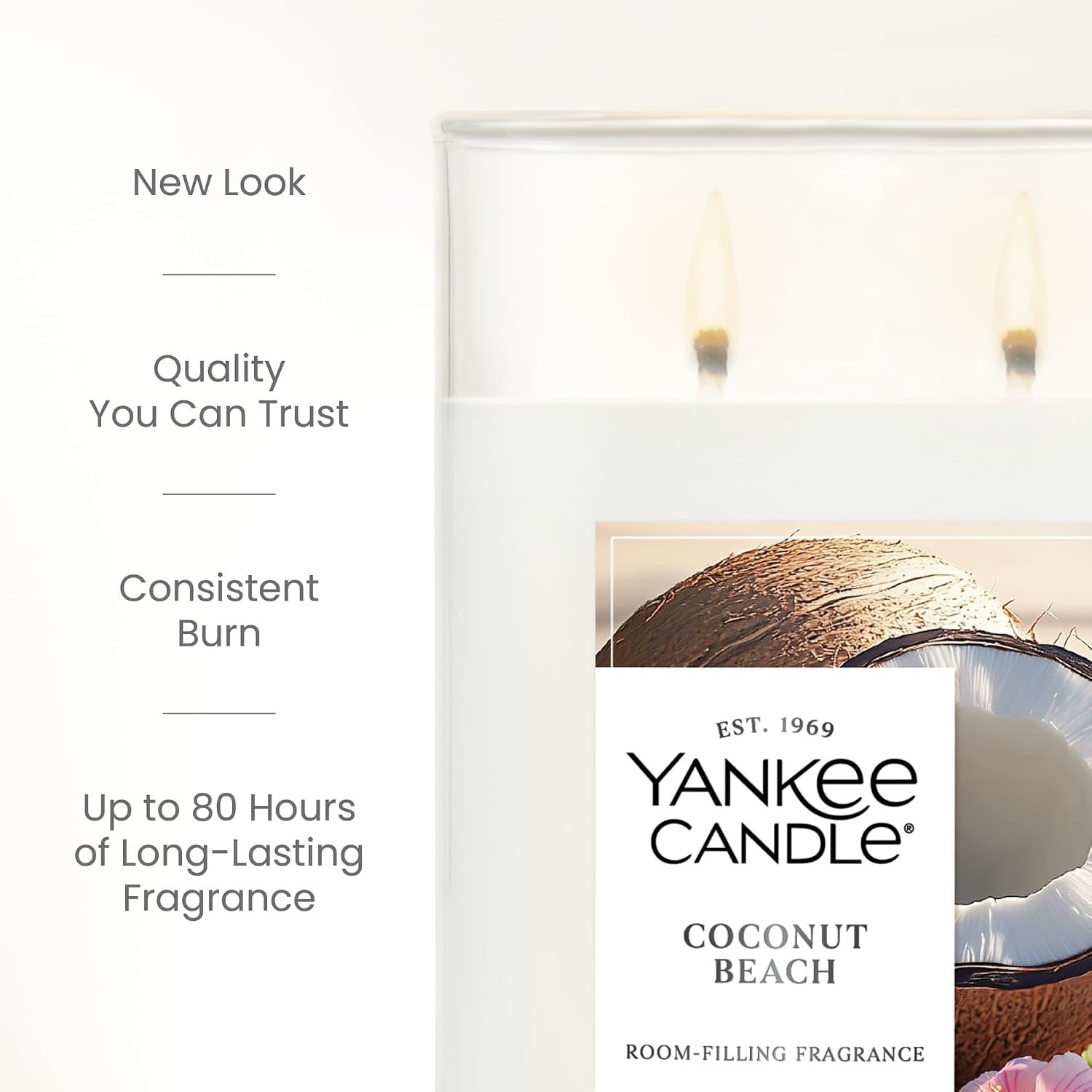 image:imageYankee Candle Large Tumbler Scented Candle with up to 80 Hour Burn Time Premium Plant Wax Blend for Consistent Burn 20 oz Tumbler Candle with Room Filling Fragrance Coconut BeachCoconut Beach