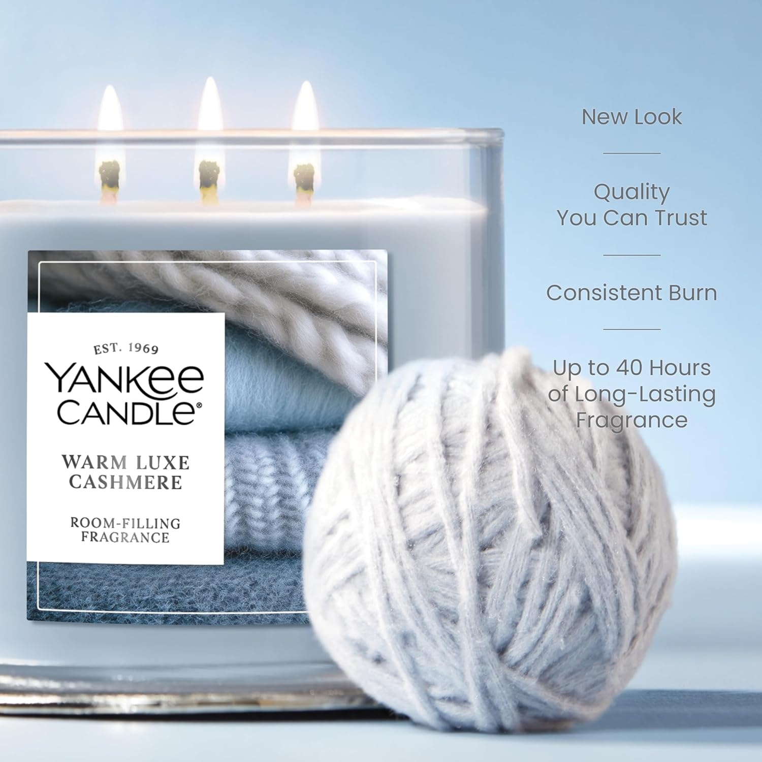 image:imageYankee Candle Large Tumbler Scented Candle with up to 80 Hour Burn Time Premium Plant Wax Blend for Consistent Burn 20 oz Tumbler Candle with Room Filling Fragrance Coconut BeachWarm Luxe Cashmere