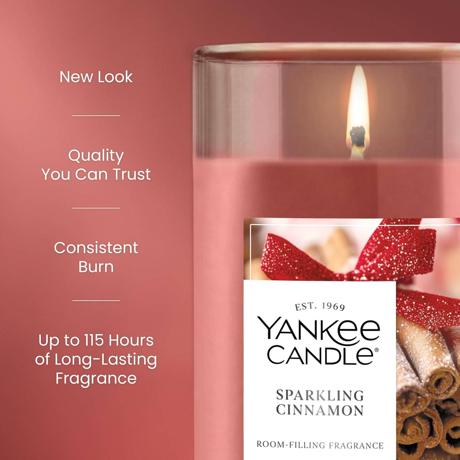 image:imageYankee Candle Large Tumbler Scented Candle with up to 80 Hour Burn Time Premium Plant Wax Blend for Consistent Burn 20 oz Tumbler Candle with Room Filling Fragrance Christmas EveSparkling Cinnamon