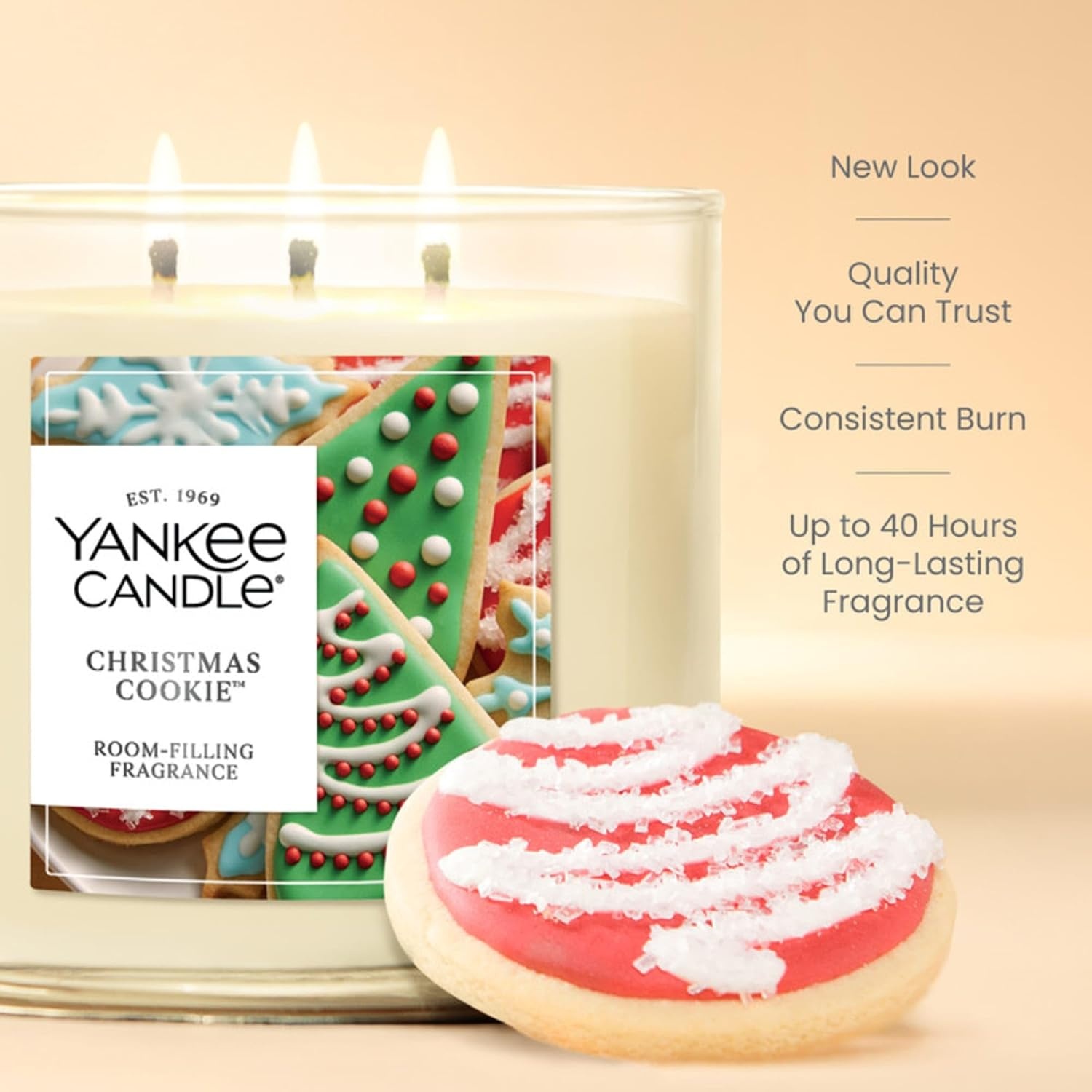image:imageYankee Candle Large Tumbler Scented Candle with up to 80 Hour Burn Time Premium Plant Wax Blend for Consistent Burn 20 oz Tumbler Candle with Room Filling Fragrance Balsam amp CedarChristmas Cookie