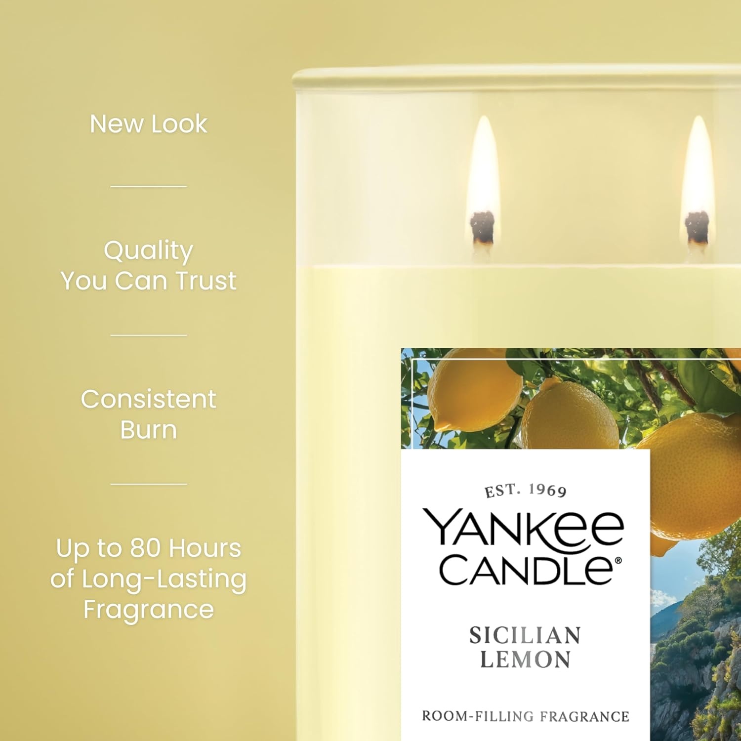 image:imageYankee Candle Large Tumbler Scented Candle with up to 80 Hour Burn Time Premium Plant Wax Blend for Consistent Burn 20 oz Tumbler Candle with Room Filling Fragrance Tangerine amp VanillaSicilian Lemon