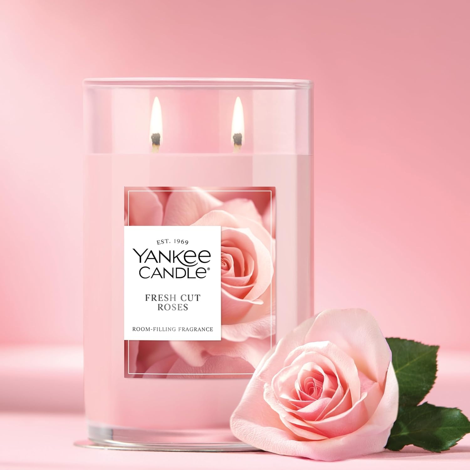image:imageYankee Candle Large Tumbler Scented Candle with up to 80 Hour Burn Time Premium Plant Wax Blend for Consistent Burn 20 oz Tumbler Candle with Room Filling Fragrance Lilac BlossomsFresh Cut Roses