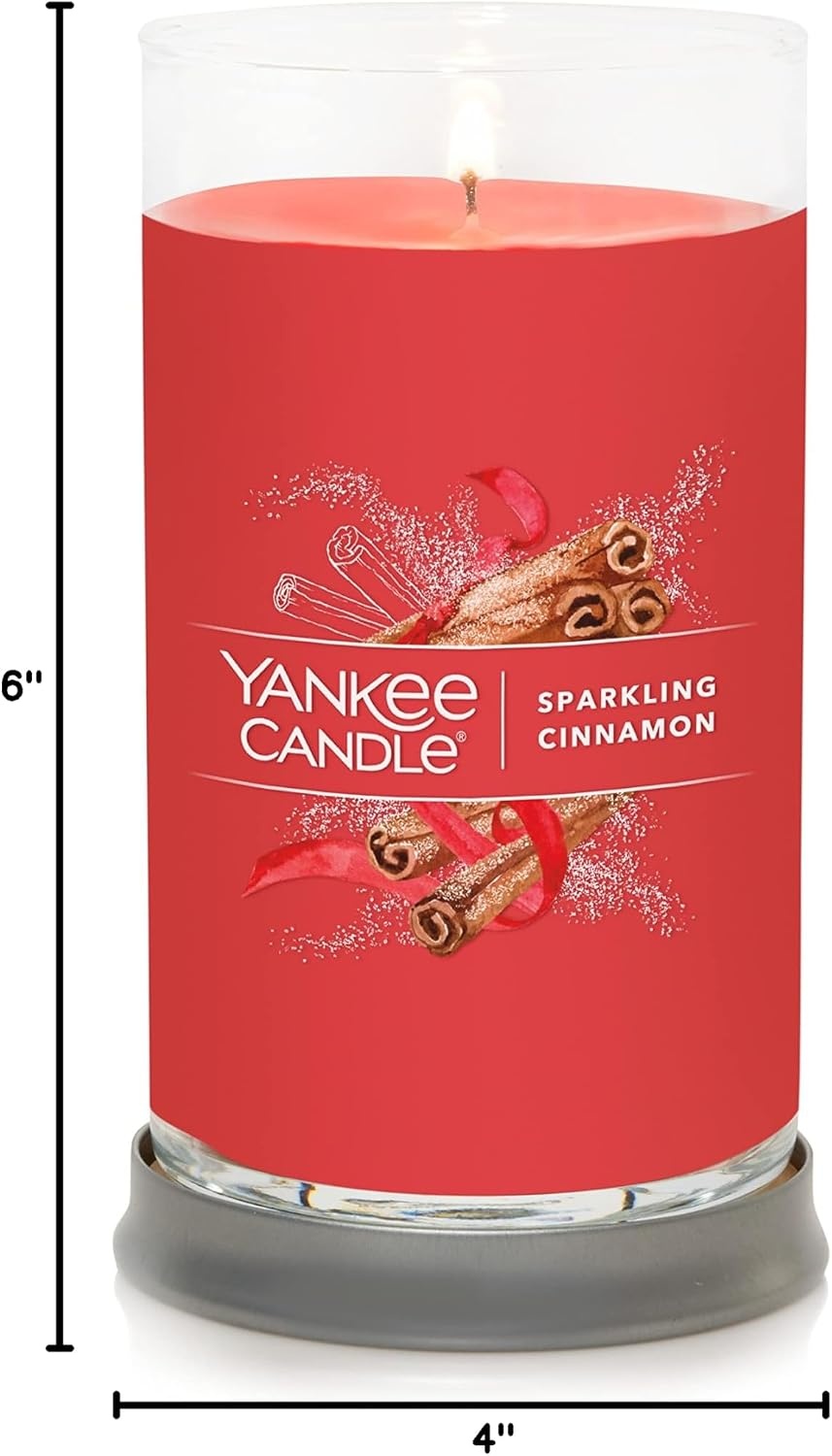 image:imageYankee Candle Large Tumbler Scented Candle with up to 80 Hour Burn Time Premium Plant Wax Blend for Consistent Burn 20 oz Tumbler Candle with Room Filling Fragrance Christmas EveSparkling Cinnamon