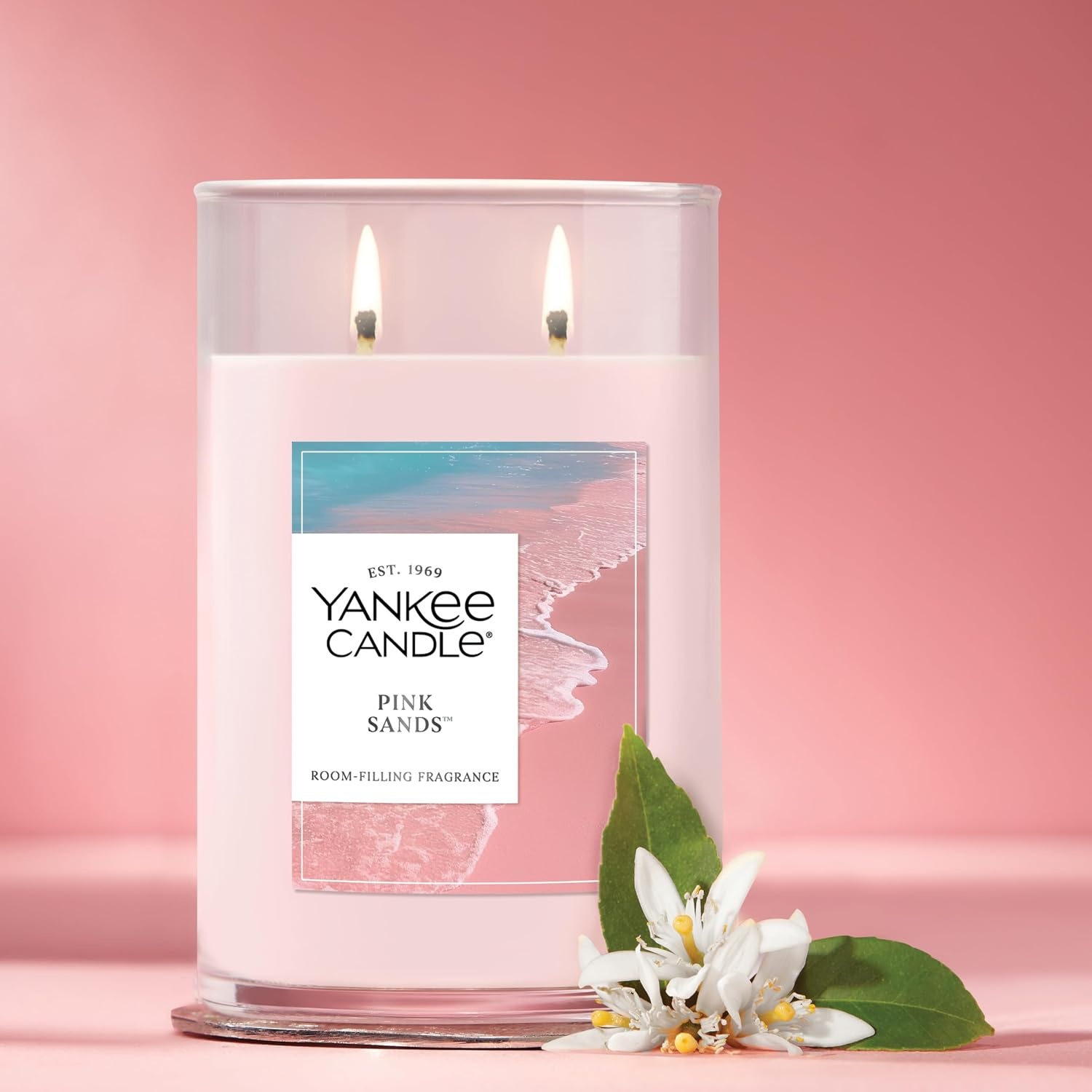 image:imageYankee Candle Large Tumbler Scented Candle with up to 80 Hour Burn Time Premium Plant Wax Blend for Consistent Burn 20 oz Tumbler Candle with Room Filling Fragrance Coconut BeachPink Sands