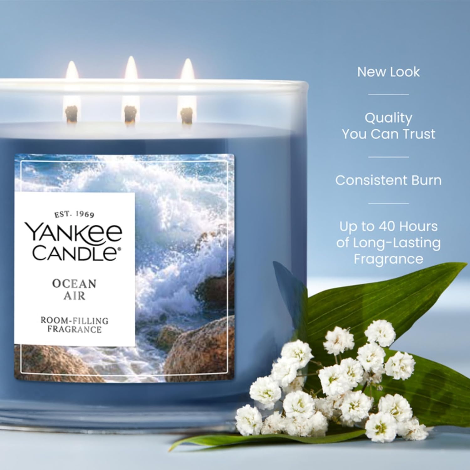 image:imageYankee Candle Large Tumbler Scented Candle with up to 80 Hour Burn Time Premium Plant Wax Blend for Consistent Burn 20 oz Tumbler Candle with Room Filling Fragrance Coconut BeachOcean Air