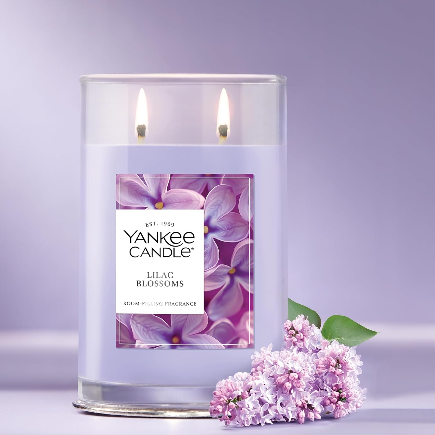 image:imageYankee Candle Large Tumbler Scented Candle with up to 80 Hour Burn Time Premium Plant Wax Blend for Consistent Burn 20 oz Tumbler Candle with Room Filling Fragrance Lilac BlossomsLilac Blossoms