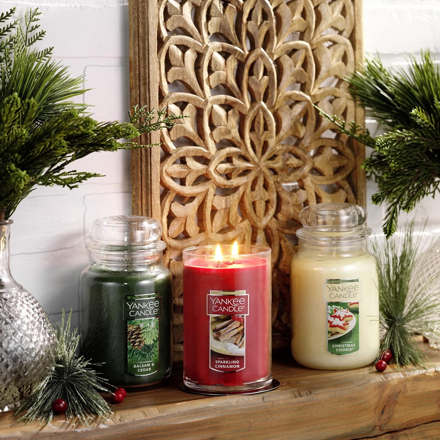 image:imageYankee Candle Large Tumbler Scented Candle with up to 80 Hour Burn Time Premium Plant Wax Blend for Consistent Burn 20 oz Tumbler Candle with Room Filling Fragrance Christmas EveSparkling Cinnamon